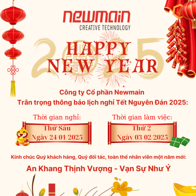 THÔNG BÁO LỊCH NGHỈ TẾT NGUYÊN ĐÁN 2025 - CÔNG TY NEWMAIN