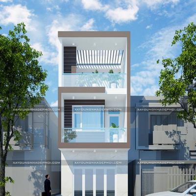 Mẫu nhà ống 2 tầng 5x18m (nhà 5x15m) 3 phòng ngủ